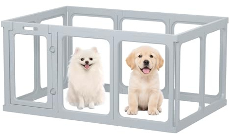 Gardner Pet Recinto per Cani in Acrilico Trasparente, 10 Pizzi, Grigio