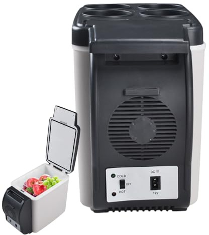 Genérico Refrigerador para coche | Congelador de 12V y más cálido | 6l refrigerador de automóviles portátiles refrigeradores eléctricos para vehículos Campingtruck