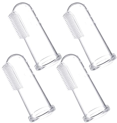 4 Stück Fingerzahnbürste Baby Baby Zahnbürste Fingerzahnbürste baby Zahnpflege Kindermundpflege und Zahnfleischmassage für Babys 0-24 Monate baby toothbrush