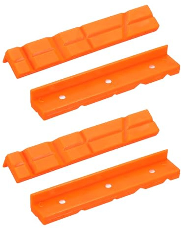 sourcing map 1 Set Vise Jaw Pads 4 and 6 Rubber V-Shape Magnetic Vise Soft Jaws Standard Anti-Scratches Vice Covers Tools for DIY Making Woodworking Clamping Plumbing, Orange