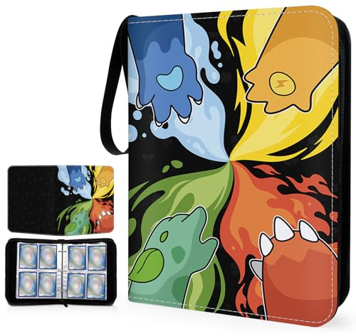 SALUOKE Card Binder 400 Pockets,4 Pocket Trading Card Binder for Boys Girls