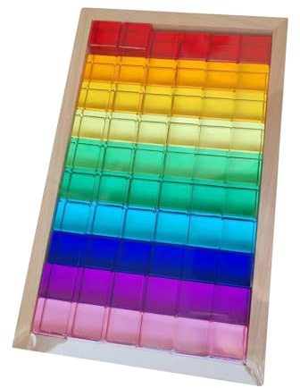 Gralara Jeu de Construction éducatif de Cubes En Acrylique pour Développer La Conscience Spatiale et L'empilement Lisse. Idéal pour Les Garçons et Les Fil