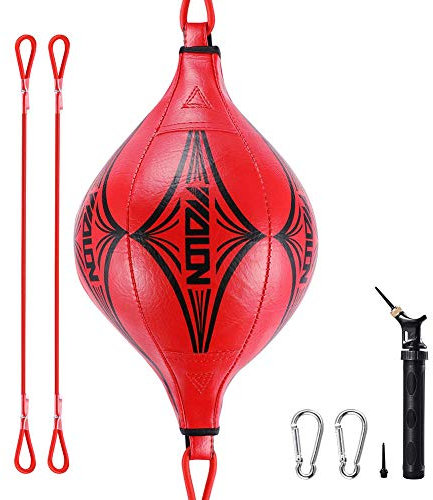 WINBST Boxen Doppelendball Rex Leder Boxbirne Set Punchingball Erwachsene Training Speedball Boxbirne Boxsack Punchingball