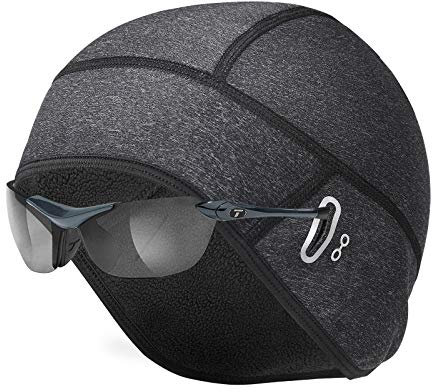 AmzKoi Fahrrad Mütze, Warm Winddichte Wintermütze für Herren Damen Helm-Unterziehmütze, Sportmütze Fleece Thermo Atmungsaktiv für Wintersport Mütze Radfahren Laufen Skifahren Motorradfahren