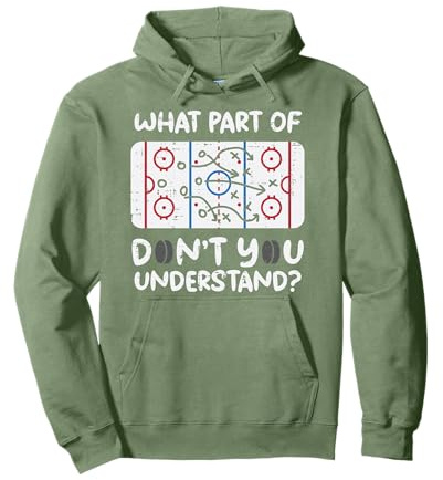 What Part Dont You Understand Ice Hockey Funny Coach Men Felpa con Cappuccio