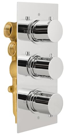 Wilden 3 Dial 3 Outlet Concealed Thermostatic Shower Round Valve