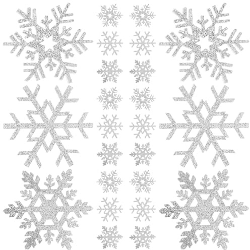 Beavorty 30 Pezzi di Ferro da Stiro con Fiocco di Neve su Toppe Ricamate con Ferro da Neve Chic Toppe con Fiocco di Squisito su Applique per di Natale Vestito Cappello