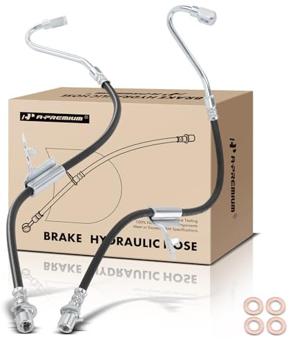 A-Premium Front Side Brake Hydraulic Hose Compatible with Chevy, GMC and Oldsmobile Models - Blazer Jimmy 2000-2005, S10 Sonoma 2000-2004, Bravada 2000-2001 - Replace# 15158650(Pack of 2)