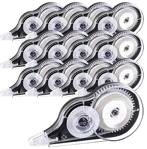 Lanjue 12 Stück Mini Korrekturroller, 12 m x 5 mm Korrekturmaus mit Schutzkappe, Korrekturbänder Korrigieren Roller für Büro Schulsachen (Schwarz)