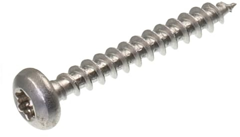 SECCARO Viti per truciolato a testa semicircolare 3 x 20 mm, in acciaio inox V2A VA A2, viti per legno con filettatura completa, TX/esagono incassato, rotonde, 250 pezzi
