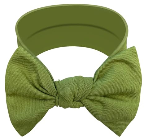 BABYGIZ Baby Girl Headbands-Infant,Toddler Cotton Handmade Hairbands with Bows Child Hair Accessories (Olive Green)