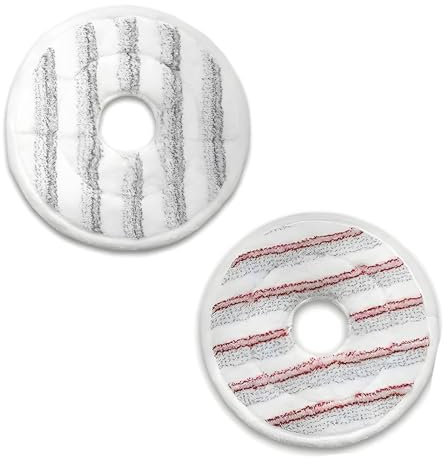 2 Pcs for Spin Mop Head Replacement, Mop Pads Replacement, Spin and Clean Mop Refill, Washable & Reusable Microfiber Mop Head Replacement Set for Cleaning Floors (Red & Grey)