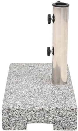 Homgoday Granit parasollstativ med rör av rostfritt stål, grå, 45 x 25 x 38,5 cm, 25 kg, för stänger 38/48 mm modell 43725