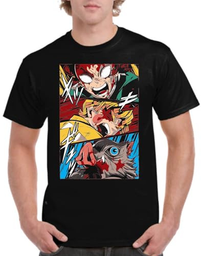 the Fan Tee Camiseta de Adulto de Hombre Dibujos Animados Demon Cazadores de Demonios, técnicas de respiración, Silencio del Agua, Danza del Dios del Fuego 023 M