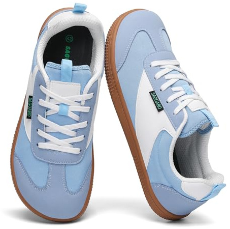 SAGUARO Donna Uomo Scarpe Barefoot Casual Scarpe Tela minimaliste pianta Larga per Passeggiate, Viaggi, Leggere Trekking e Trail Blu, Gr.42