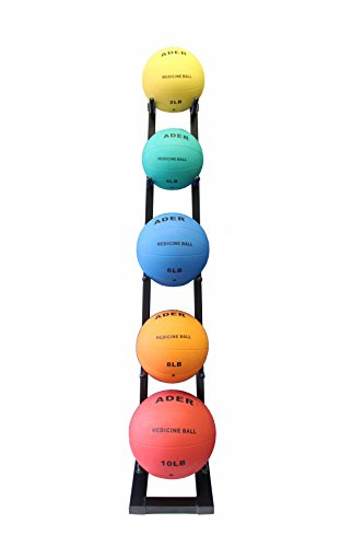 Ader Rubber Medicine Ball Set w/Rack- (4, 6, 8, 12, 15LB)