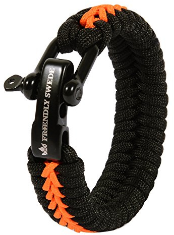 THE FRIENDLY SWEDE Braccialetto di Sopravvivenza Militare in Paracord e Microcord con Misura Regolabile (Arancione, M)