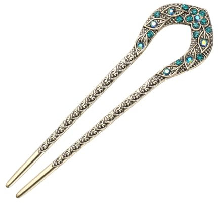 Mode Kristall Haarspange Zarte U-Förmige Doppelzinken Chignon Haarnadel Haarschmuck Haarstift für Frauen Mädchen Damen