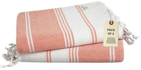 LANE LINEN Turkish Beach Towel 2 Pack, Oversized Towel 39x71, Cotton Rich Beach essentials For Women, Large Pool Towel, Absorbent & Quick Dry, Sand Free - Bird of Paradise