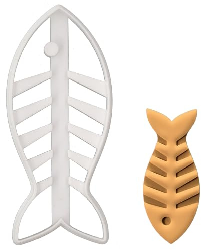BAKERLOGY Fish Bone Cookie Cutter - Detailed Biscuit Cutter Design for Baking and Crafts, Ideal on Fondant, Dough, Clay