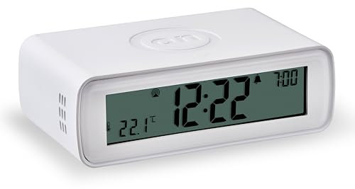 Atlanta Funkwecker digital LCD Flip Clock Licht Snooze Repetition Crescendo Alarm - 1874/0 (Weiß)