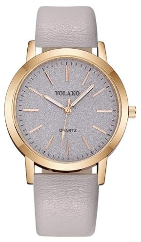 OFFCUP Damenuhr, Damen Analog Quarz Uhr mit Leder Armband, Uhren Damen Sternenhimmel Einfache Business Klassische Armbanduhr Lässig Quarzuhr Kleideruhr, 3 Zeiger, 39 mm Gehäusegröße -Lila