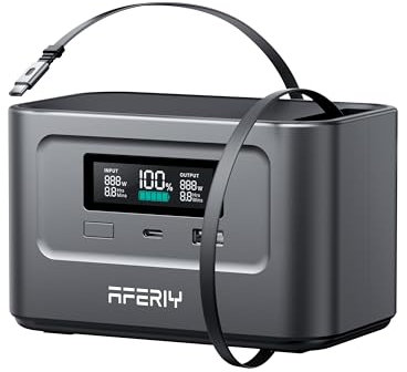 AFERIY 145W Tragbare Powerstation, 99,2Wh/31000mAh LiFePO4 Batterie, 3-Port, 6-in-1 Sicherheitsschutz, 100W Solar Generator für Outdoor Camping, Reisen und Notfallsituationen
