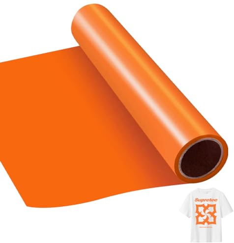 EUBSWA Plotterfolie vinylfolie, värmeöverföring flexfolie med plotter verktyg för järn varm press, t-shirts och fler tyger (orange – 30,5 x 506 cm)
