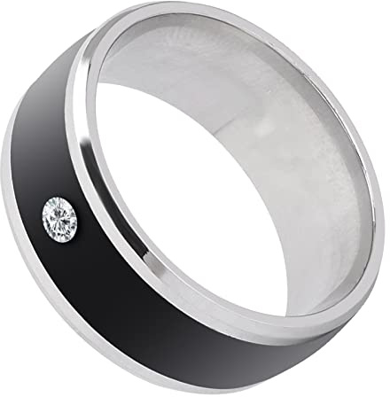 Dioche NfcNFC Anello Intelligente Multifunzione | Dispositivo Indossabile Magico | Impermeabile e Senza Batteria | Sicurezza dei Dati Personali | Taglia 11 (taglia13)
