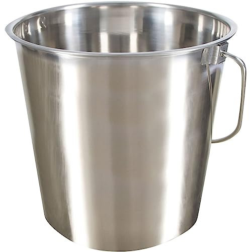 Kerbl Secchio in Acciaio Inox (capacità 8,5 l, Interno ed Esterno, lucidato a Specchio, con Maniglia) 29376, Argento
