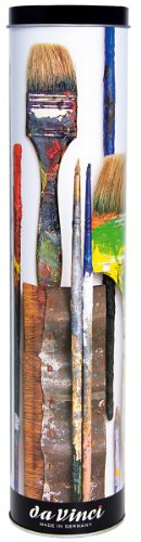 da Vinci TOP-ACRYL Künstlerpinsel Set in Geschenkdose, Pinsel für Acryl, Öl, Gouache & Tempera, Serien 7185 & 7785, Made in Germany, Set, Größen 1–16