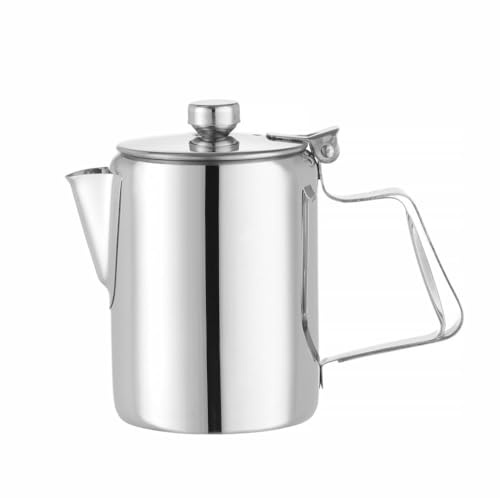 HENDI Cafetera tetera con tapa abatible, 300ml, ⌀74x(H)123mm, acero inoxidable