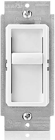 Leviton SureSlide Dimmer Switch for Dimmable LED, Halogen and Incandescent Bulbs, 6672-1LW, White