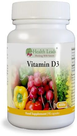 Vitamin D3 400iu x 90 Capsules, Suitable for Vegetarians, Magnesium Stearate Free, Contributes to The Maintenance of Normal Bones, Muscle Function & The Immune System, UK Manufactured