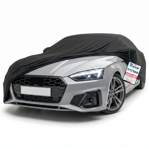 LIONSTRONG® Funda Coche Interior [Tejido 220 G/M²] - L | Protección contra Polvo y Suciedad Coches - Bolsa Almacenamiento - Sujeción Mediante Banda elástica - Diseño Deportivo