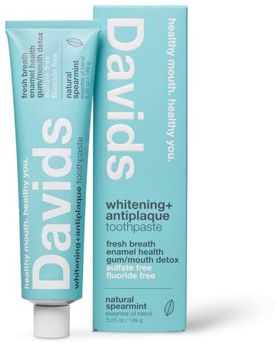 Davids Fluoride Free Toothpaste Teeth Whitening SLS Free Spearmint 5.25oz