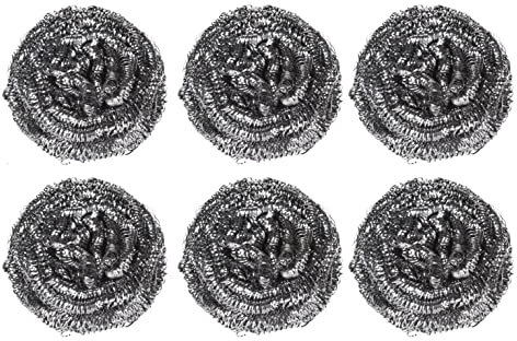 6 stycken set grytrenare, skrubbspiral, rengöringsborste, kastrullskrapa av rostfritt stål.