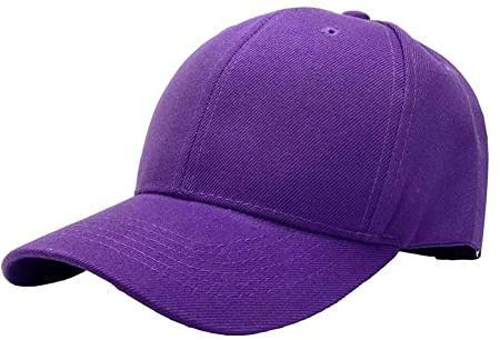 Etyepoh Baseball Cap für Herren und Damen, Unisex Kappe Verstellbar Reine Farbe Baseboard Baseballkappe Mütze （A-lila,one Size