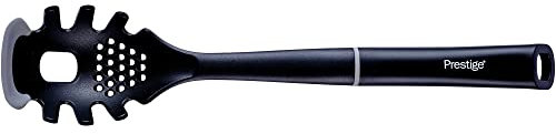 Prestige 2-in-1 Spaghetti Spoon - Pasta Spoon & Spaghetti Measure Spoon with Non Scratch Silicone Edges, Heat Resistant Kitchen Utensils to Protect Non Stick Cookware, 39cm, Black & Grey
