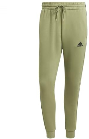 Adidas Herren Essentials Fleece 3-Stripes Tapered Cuff Pants, Tent Green F16, S
