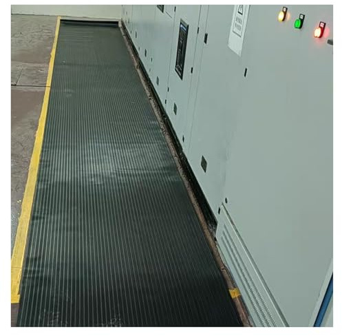 Distribution Room High Voltage Insulated Rubber Mat, Dielectric Non-Conductive Insulating Floor Mats for Electric Shock Protection, Substation Factory Workshop Switchboard Matting(Black,LxWxT 30' x 3