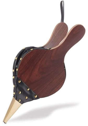 Roysmart Fuelle de burbuja, clavos decorativos dorados, fuelle de mano, soplador de aire de madera, fuelle de plástico, chimenea y parrilla para barbacoa, fuelle, exterior, cocina, 43 x 19 cm