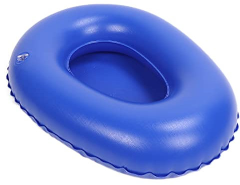 Bettpfanne für Frauen, Luftaufblasbare Bettpfanne, Bettpfannen für ältere Frauen, Weiches, Tragbares Aufblasbares Töpfchen für ältere Bettlägerige Patienten mit Hoher Dichte, Blau