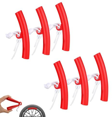 HBYMYDA 6 Pcs Tire Removal Machine Protective Car Wheel Rim Protector Tire Changing Saver Tool for Car Motorcycle Bicycle (Red)