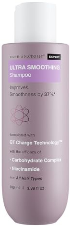 Bare Anatomy Ultra Smoothing Shampoo for Dry and Frizzy Hair | Restores Smoothing & Texture by 37% | Powered By Carbohydrate Complex & Niacinamide | SLS & Paraben Free | Vegan | For Men & Women 100ml