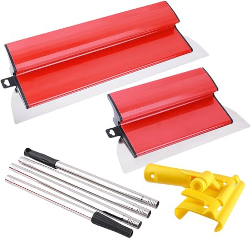 Spatole per Stucco, Cazzuola Muratore Frattazzo per Rasatura Spatola per Superfici Strumento per Intonacare Rapidamente, per Intonacare Pareti e Soffitti (25cm+40cm) (B)