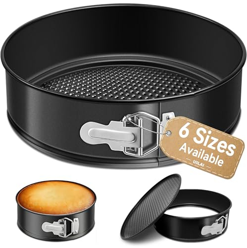 USLAI Springform Pan, 4/6/7/8/9/10 Inch Nonstick Cheesecake Pan with Removable Bottom, Easy to Clean, Ideal for Baking Cakes, Pies and Quiches - 9 Inch