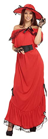 Bristol Novelty- Scarlet O'Hara Costume pour Femme Rouge, AC320, 10-14 Halloween