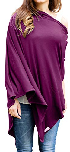 Byrd & Blume - Funda de lactancia materna súper suave, chal, envoltura, bufanda, poncho, manta para cochecito y funda de asiento de coche para bebé, 100% viscosa, certificado Oeko-Tex, 174 cm x 70 cm