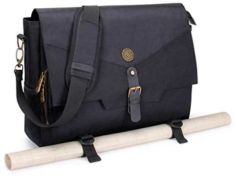 ENHANCE Sac de voyage pour DND, sac compatible avec donjons et dragons, support de tapis de combat, poches à dés et accessoires, transport de 4 à 8 livres, Noir, Player Essentials Bag, Bandoulière